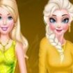 Barbie ed Elsa si vestono di giallo al ballo